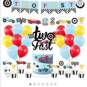 Race Car Decorations for Second Birthday